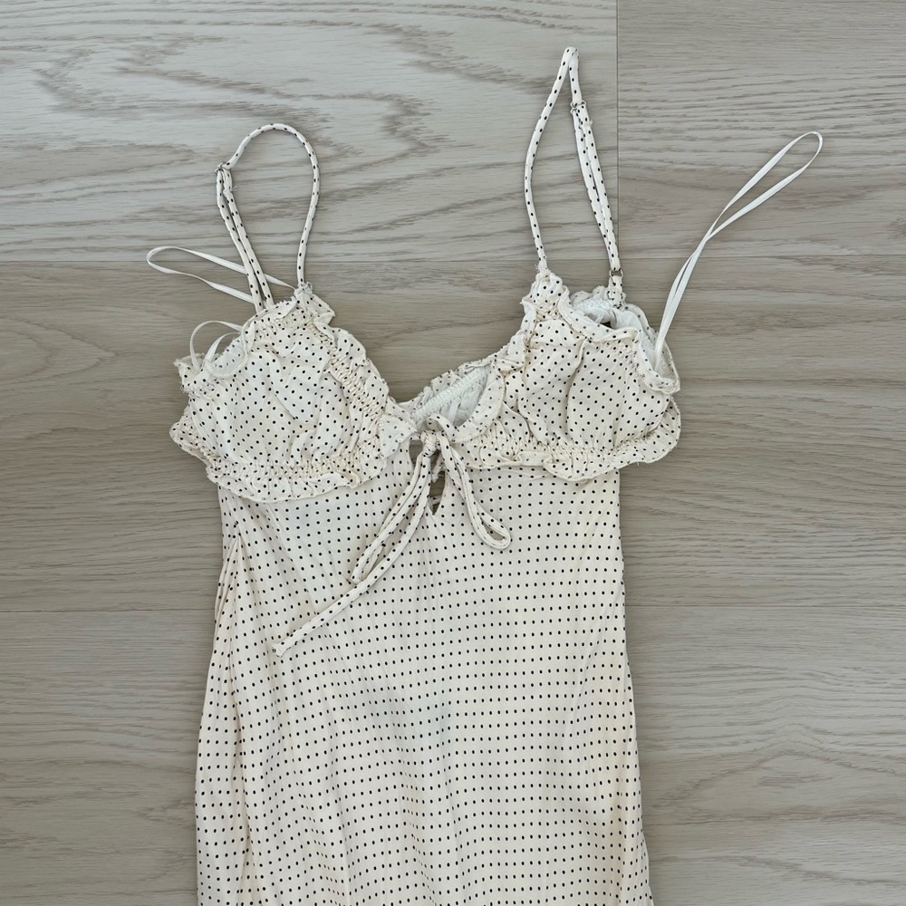 Zara Cream Maxi Dress with Polka Dots - Picture 2 of 5